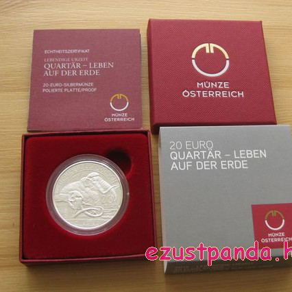 Negyedidőszak - Élet a szárazföldön 20 EUR 2015 proof ezüst pénzérme Negyedidőszak - Élet a szárazföldön 20 EUR 2015 proof ezüst pénzérme