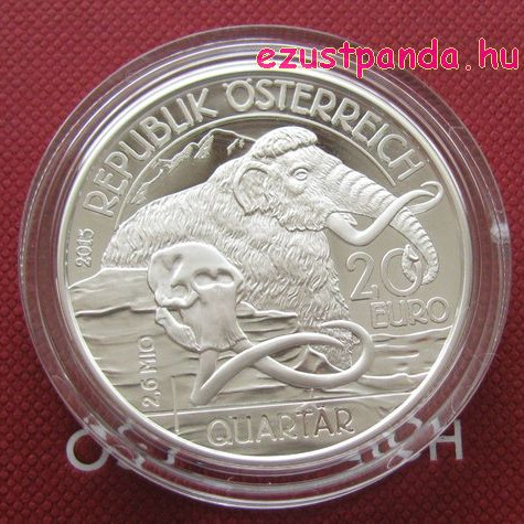Negyedidőszak - Élet a szárazföldön 20 EUR 2015 proof ezüst pénzérme Negyedidőszak - Élet a szárazföldön 20 EUR 2015 proof ezüst pénzérme