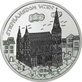 Bécs -Wien 10 EUR 2015 proof ezüst pénzérme