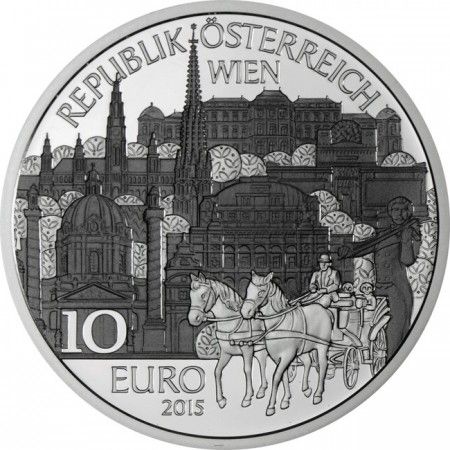 Bécs -Wien 10 EUR 2015 proof ezüst pénzérme