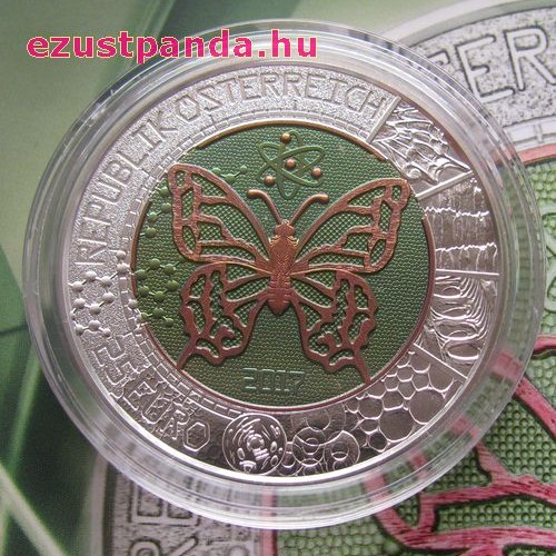 Mikrokozmosz (Mikrokosmos) 25 EUR 2017 ezüst-nióbium pénzérme Mikrokozmosz (Mikrokosmos) 25 EUR 2017 ezüst-nióbium pénzérme