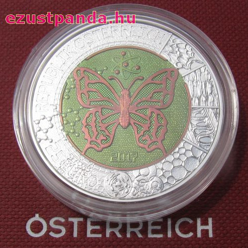 Mikrokozmosz (Mikrokosmos) 25 EUR 2017 ezüst-nióbium pénzérme Mikrokozmosz (Mikrokosmos) 25 EUR 2017 ezüst-nióbium pénzérme