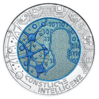 Mesterséges intelligencia 25 EUR 2019 ezüst-nióbium pénzérme