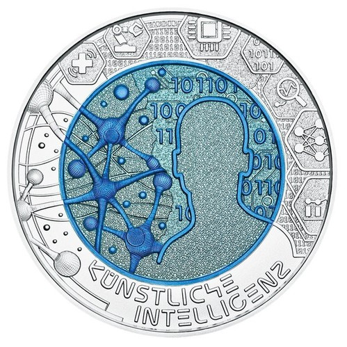 Mesterséges intelligencia 25 EUR 2019 ezüst-nióbium pénzérme