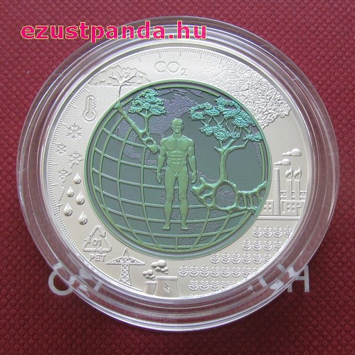Antropocén (Anthropozän) 25 EUR 2018 ezüst-nióbium pénzérme Antropocén (Anthropozän) 25 EUR 2018 ezüst-nióbium pénzérme