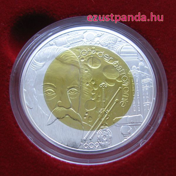 A csillagászat éve (Jahr der Astronomie) 25 EUR 2009 ezüst-nióbium pénzérme