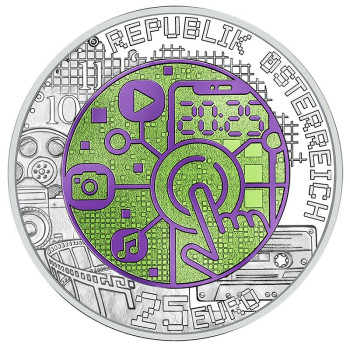 Digitalizáció 25 EUR 2025 ezüst-nióbium pénzérme