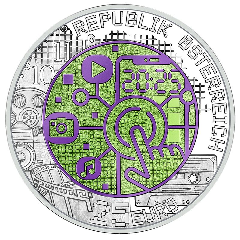 Digitalizáció 25 EUR 2025 ezüst-nióbium pénzérme