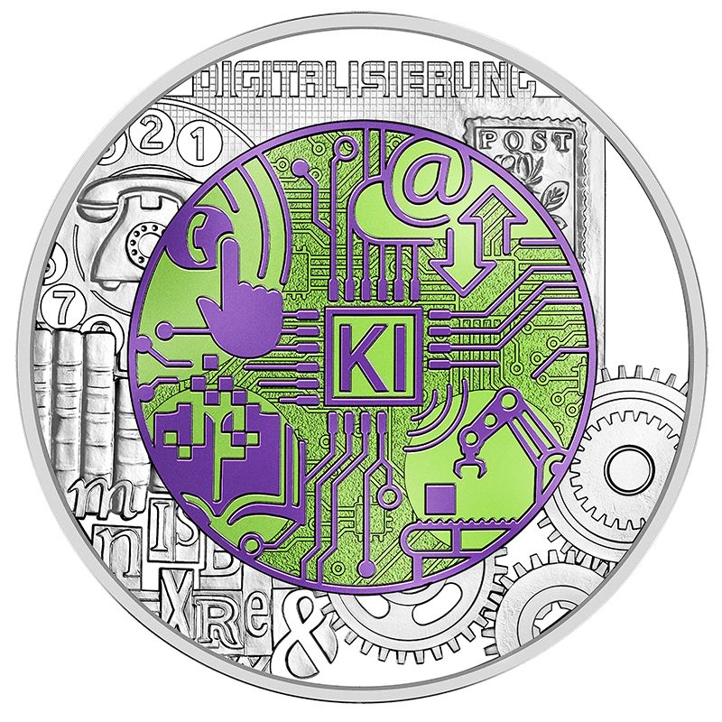 Digitalizáció 25 EUR 2025 ezüst-nióbium pénzérme