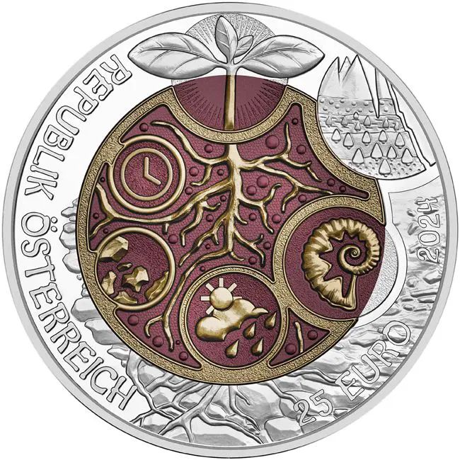 Edaphon - A talaj élővilága 25 EUR 2024 ezüst-nióbium pénzérme