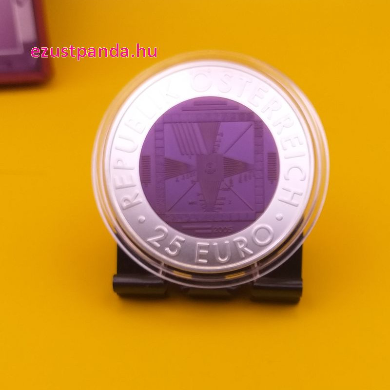 Televíziózás 50 éves (50 Jahre Fernsehen) 25 EUR 2005 ezüst-nióbium pénzérme