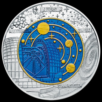 Kozmológia (Kosmologie) 25 EUR 2015 ezüst-nióbium pénzérme