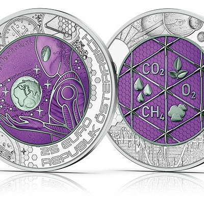 Földön kívüli élet - 25 EUR 2022 ezüst-nióbium pénzérme