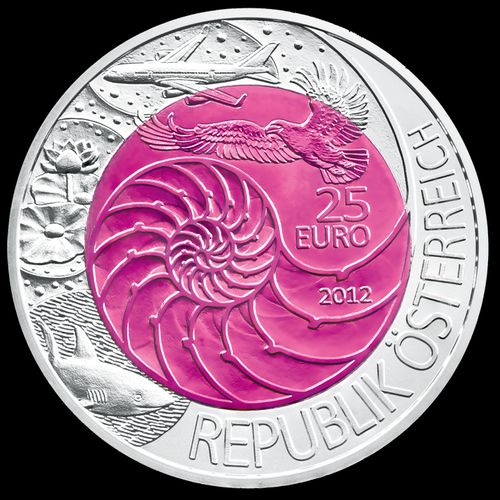 Bionika (Bionik) 25 EUR 2012 ezüst-nióbium pénzérme Bionika (Bionik) 25 EUR 2012 ezüst-nióbium pénzérme