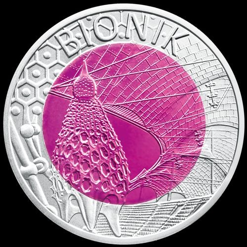 Bionika (Bionik) 25 EUR 2012 ezüst-nióbium pénzérme Bionika (Bionik) 25 EUR 2012 ezüst-nióbium pénzérme