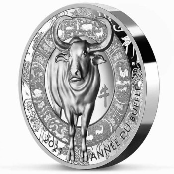 Bivaly éve 2021 francia 1 uncia proof high-relief ezüst pénzérme