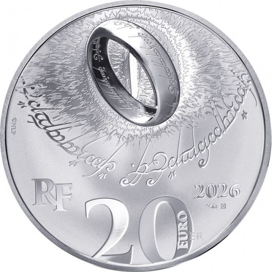 Gyűrűk ura 2026 francia proof ezüst pénzérme