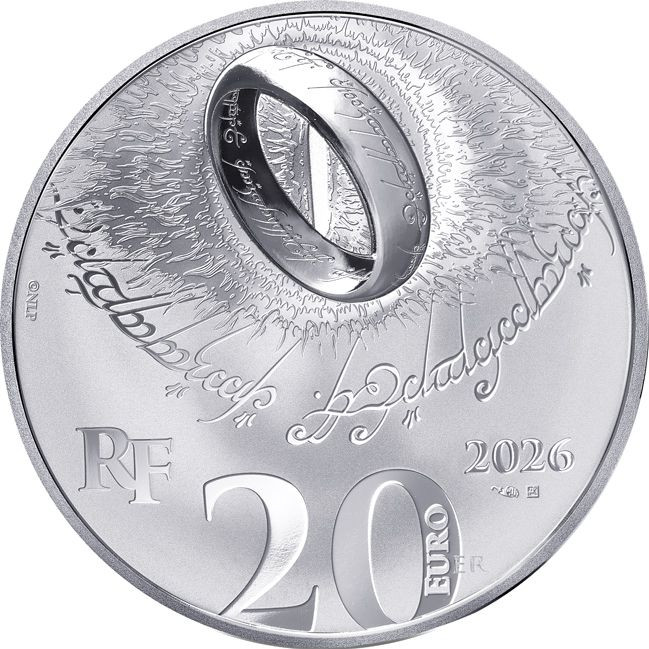 Gyűrűk ura 2026 francia proof ezüst pénzérme