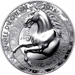 Ló éve 2026 francia 1 uncia 20 EUR proof high-relief ezüst pénzérme