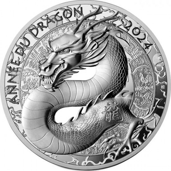 Sárkány éve 2024 francia 10 EUR proof ezüst pénzérme Sárkány éve 2024 francia 10 EUR proof ezüst pénzérme