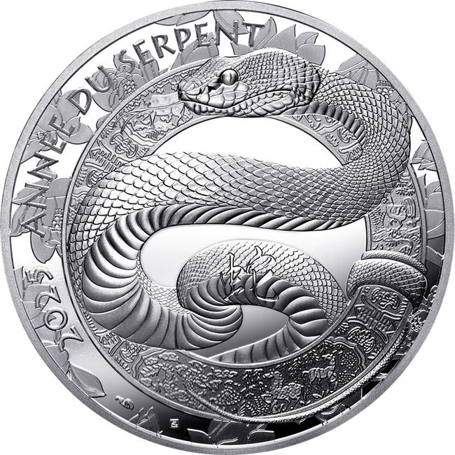 Kígyó éve 2025 francia 10 EUR proof ezüst pénzérme