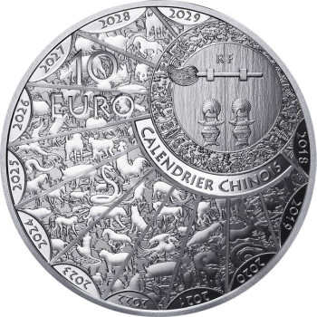 Kígyó éve 2025 francia 10 EUR proof ezüst pénzérme