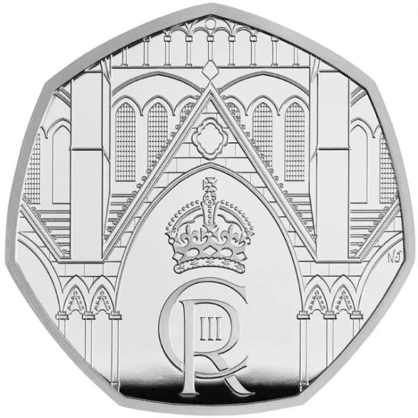 III. Károly koronázása 2023 brit 50 penny proof ezüst pénzérme díszdobozban III. Károly koronázása 2023 brit 50 penny proof ezüst pénzérme díszdobozban