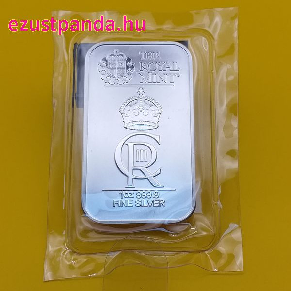 Ezüstrúd III. Károly koronázására 1 uncia brit Royal Mint Ezüstrúd III. Károly koronázására 1 uncia brit Royal Mint