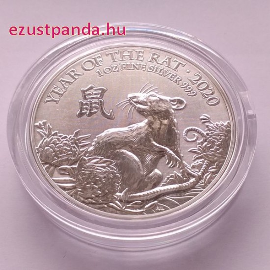 Patkány éve 2020 brit 1 uncia ezüst pénzérme Patkány éve 2020 brit 1 uncia ezüst pénzérme