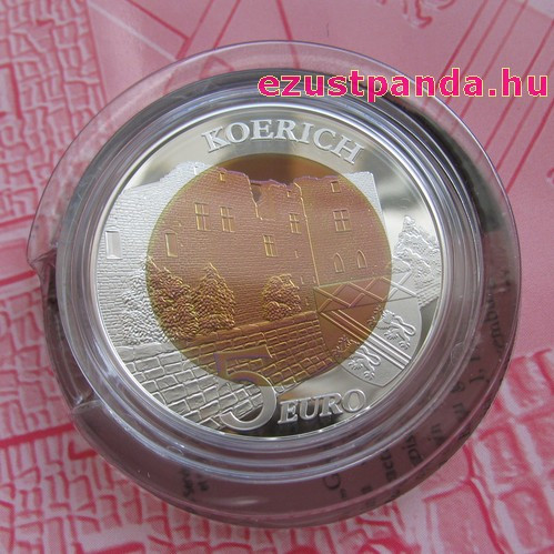 Koerich vára 5 EUR luxemburgi 2018 ezüst-nióbium pénzérme Koerich vára 5 EUR luxemburgi 2018 ezüst-nióbium pénzérme