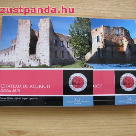 Koerich vára 5 EUR luxemburgi 2018 ezüst-nióbium pénzérme Koerich vára 5 EUR luxemburgi 2018 ezüst-nióbium pénzérme
