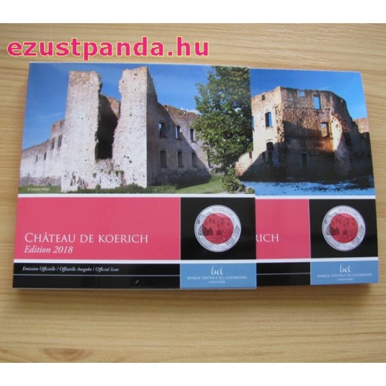 Koerich vára 5 EUR luxemburgi 2018 ezüst-nióbium pénzérme