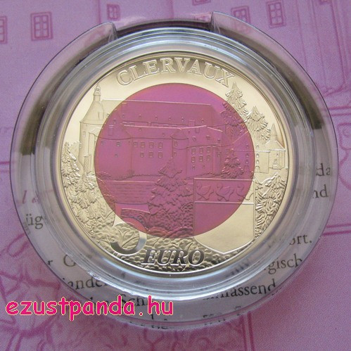 Clervaux vára 5 EUR luxemburgi 2016 ezüst-nióbium pénzérme