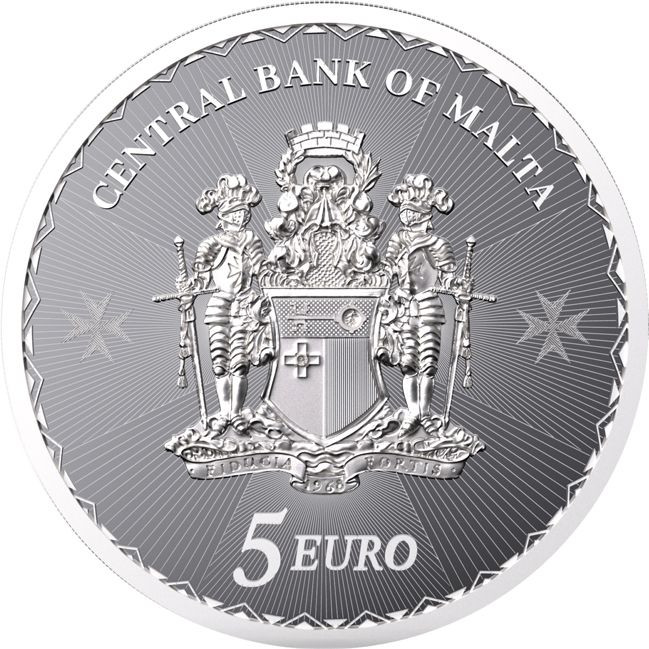 Máltai kereszt 2025 1 uncia 5 EUR ezüst pénzérme Máltai kereszt 2025 1 uncia 5 EUR ezüst pénzérme