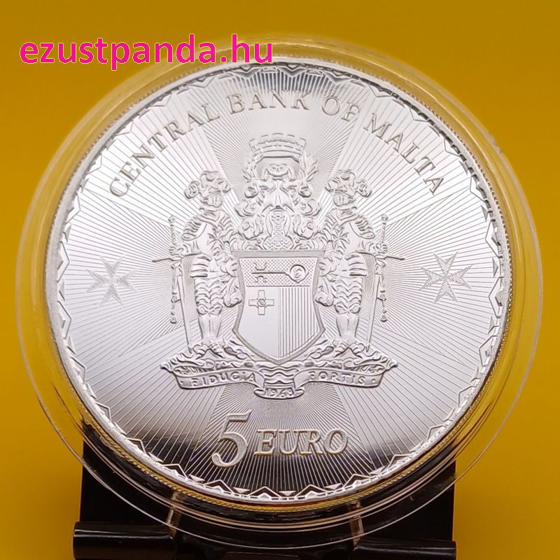 Máltai kereszt 2025 1 uncia 5 EUR ezüst pénzérme Máltai kereszt 2025 1 uncia 5 EUR ezüst pénzérme
