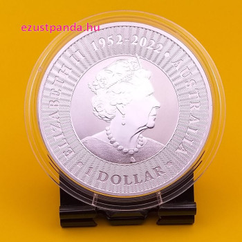 Kenguru 2023 1 uncia ezüst pénzérme 999,9 finomságú - II. Erzsébet "1952 - 2022" felirattal 