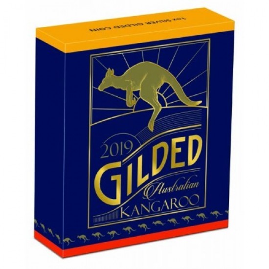 Kenguru 2019 1 uncia aranyozott ezüst pénzérme 999,9 finomságú