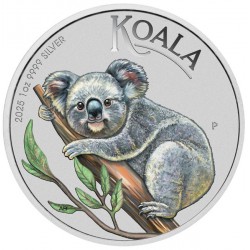 Koala 2025 1 uncia színes ezüst pénzérme - CSAK 2.500 PÉLDÁNYBAN!