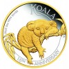    Koala 2022 3 uncia proof, aranyozott ausztrál ezüst pénzérme