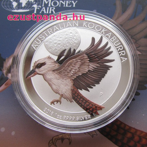 Kookaburra 2018 1 uncia színezett ezüst pénzérme