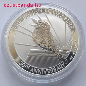 Kookaburra 2020 1 uncia ezüst pénzérme, jubileumi kiadás