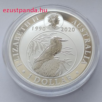 Kookaburra 2020 1 uncia ezüst pénzérme, jubileumi kiadás