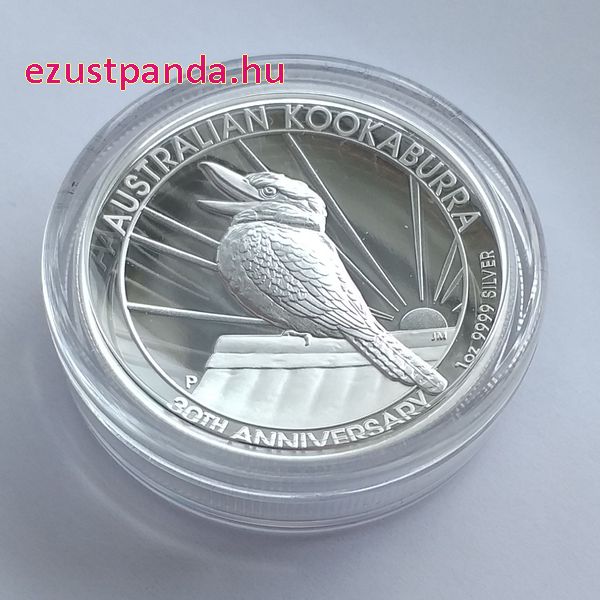 Kookaburra 2020 1 uncia high relief, jubileumi ezüst pénzérme Kookaburra 2020 1 uncia high relief, jubileumi ezüst pénzérme