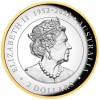 Kookaburra 2023 2 uncia proof, high-relief aranyozott ausztrál ezüst pénzérme