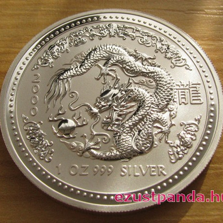 Lunar1 Sárkány éve 2000 1 uncia ezüst pénzérme Lunar1 Sárkány éve 2000 1 uncia ezüst pénzérme