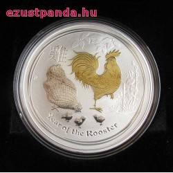 Lunar2 Kakas éve 2017 1 uncia aranyozott ezüst pénzérme