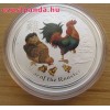 Lunar2 Kakas éve 2017 1 uncia színes ezüst pénzérme