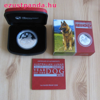 Lunar2 Kutya éve 2018 1 uncia proof ezüst pénzérme