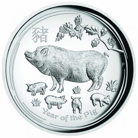 Lunar2 Disznó éve 2019 1 uncia high relief ezüst pénzérme