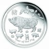 Lunar2 Disznó éve 2019 1 uncia proof ezüst pénzérme
